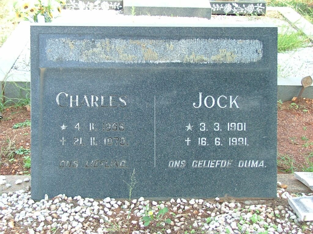 ? Charles 1896-1970 &amp; Jock 1907-1991