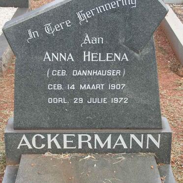 ACKERMANN Anna Helena nee DANNHAUSER 1907-1972