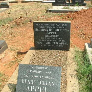 APPEL Henri Wilhelm 1912-1995 &amp; Hermina Rudolphina HOBERG 1913-1972 :: APPEL Henri Johan 1948-1991