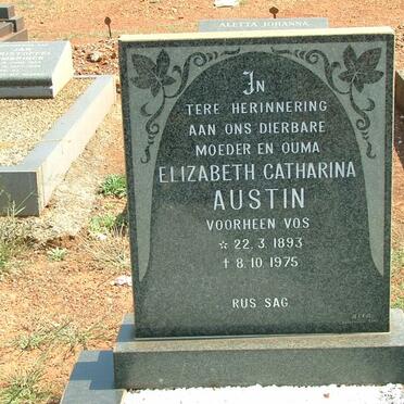 AUSTIN Elizabeth Catharina nee VOS 1893-1975