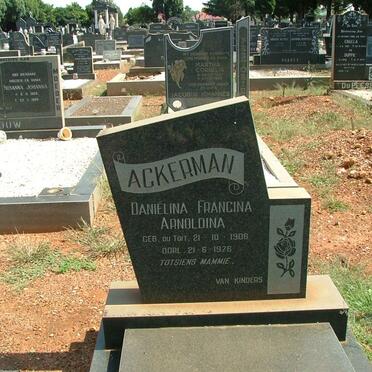 ACKERMAN Daniélina Francina Arnoldina 1906-1976