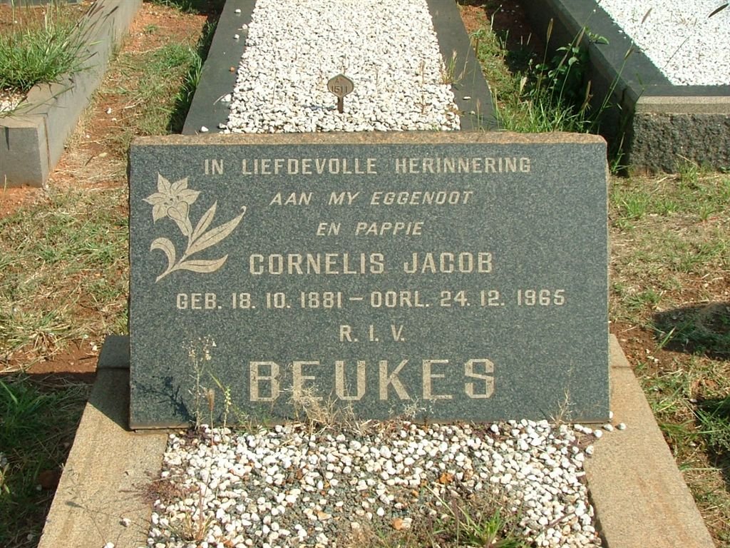 BEUKES Cornelis Jacob 1881-1965