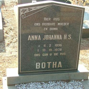 BOTHA Anna Johanna H.S. 1896-1978
