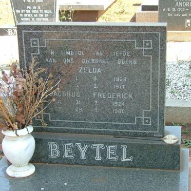 BEYTEL Jacobus Frederick 1924-1980 &amp; Zelda 1928-1977