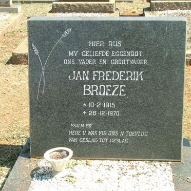 BROEZE Jan Frederik 1915-1970