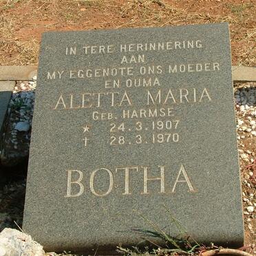 BOTHA Aletta Maria nee HARMSE 1907-1970