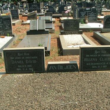 BILJOEN Daniel David, van &amp; Helena Claudina BESSINGER 1916-1983