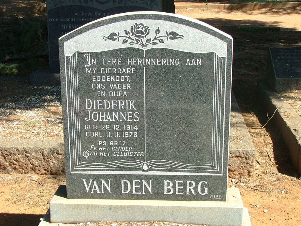 BERG Diederik Johannes, van den 1914-1976