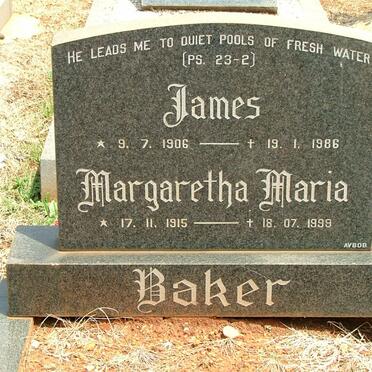 BAKER James 1906-1986 &amp; Margaretha Maria 1915-1998