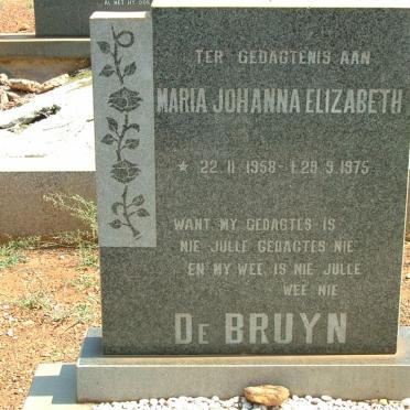 BRUYN Maria Johanna Elizabeth, de 1958-1975