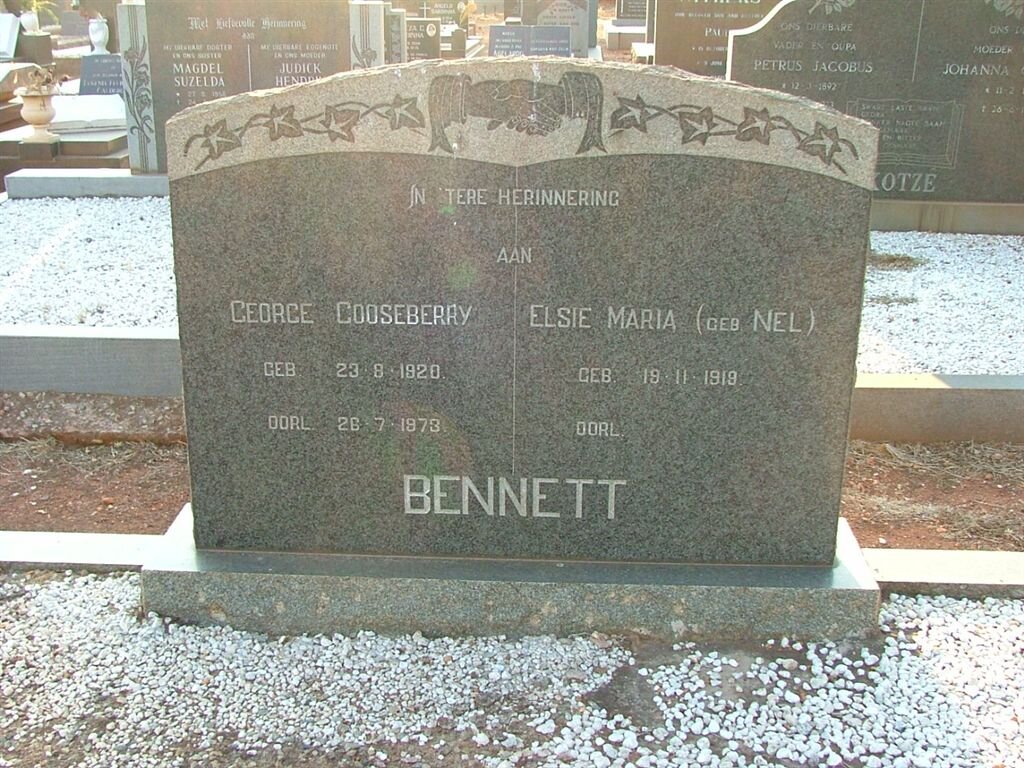 BENNETT George Cooseberry 1920-1973 &amp; Elsie Maria NEL 1918-