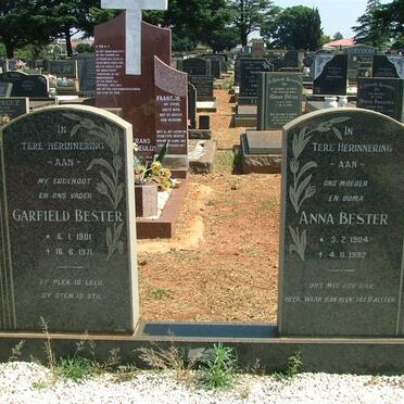 BESTER Garfield 1901-1971 &amp; Anna 1904-1992