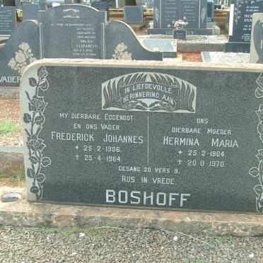 BOSHOFF Frederick Johannes 1906-1964 &amp; Hermina Maria 1904-1970
