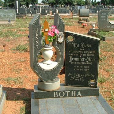 BOTHA Jennifer-Ann nee MATTHYSEN 1962-1987