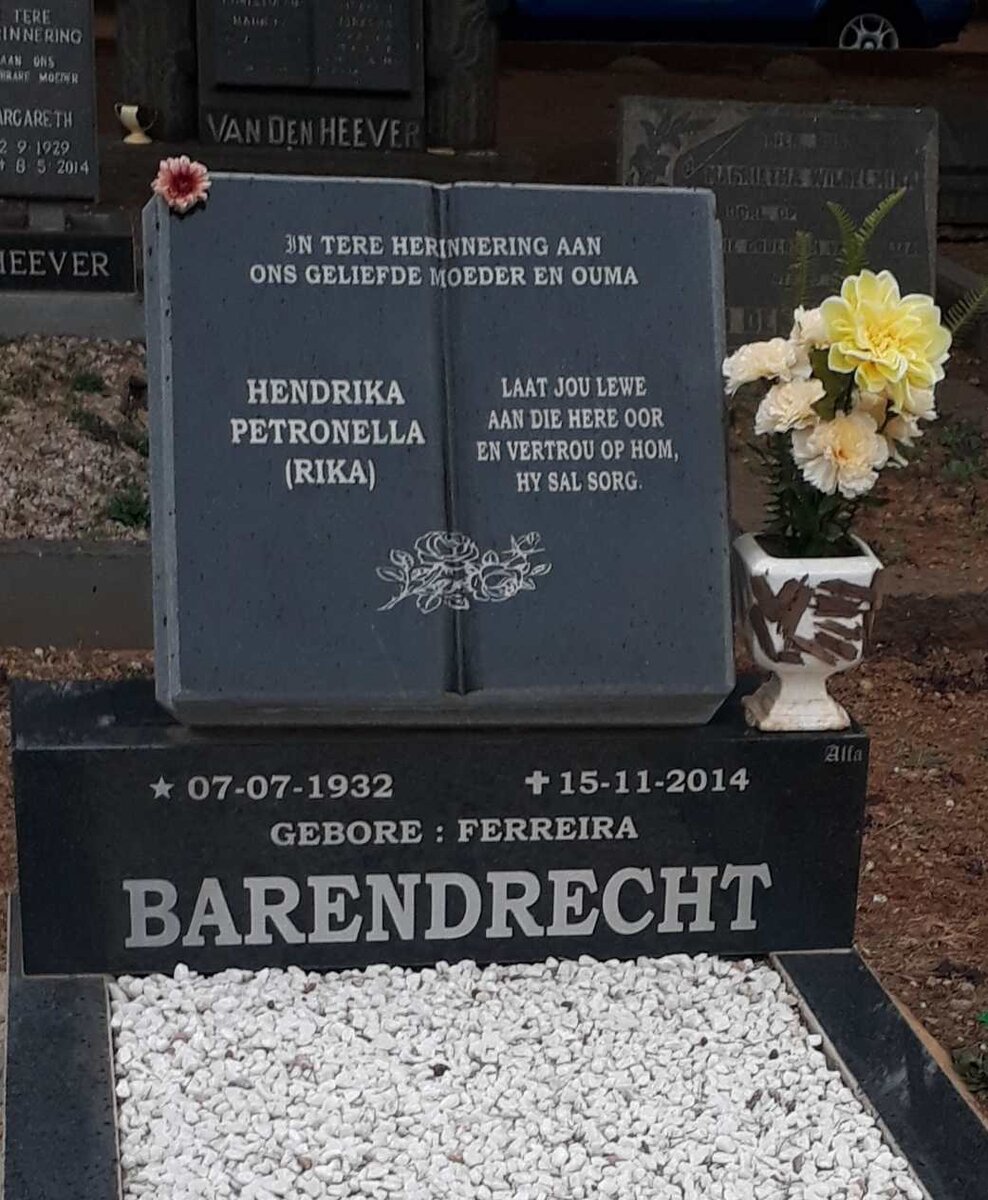 BARENDRECHT Hendrika Petronella nee FERREIRA 1932-2014