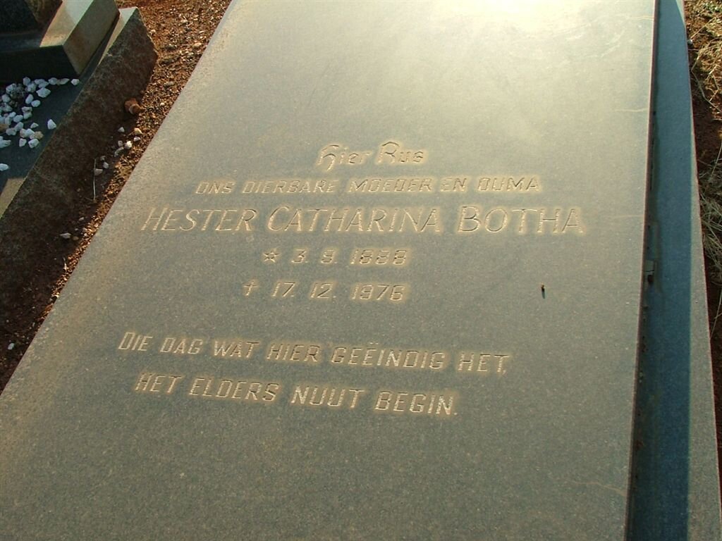 BOTHA Hester Catharina 1888-1976