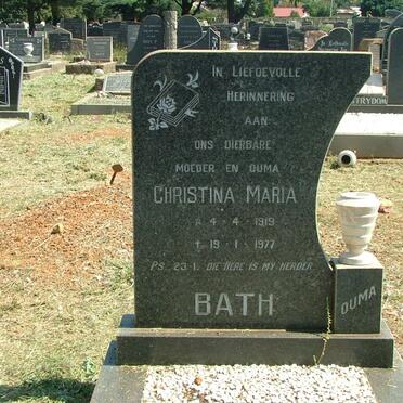 BATH Christina Maria 1919-1977
