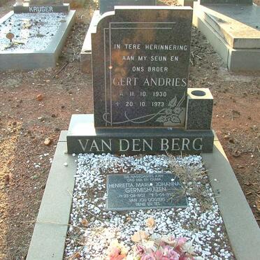 BERG Gert Andries, van den 1930-1973 :: GERMISHUIZEN Henrietta Maria Johanna 1907-1993 