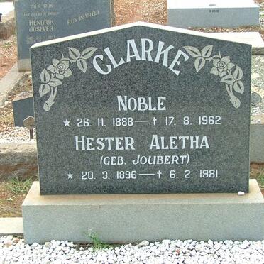 CLARKE Hester Aletha nee JOUBERT 1896-1981