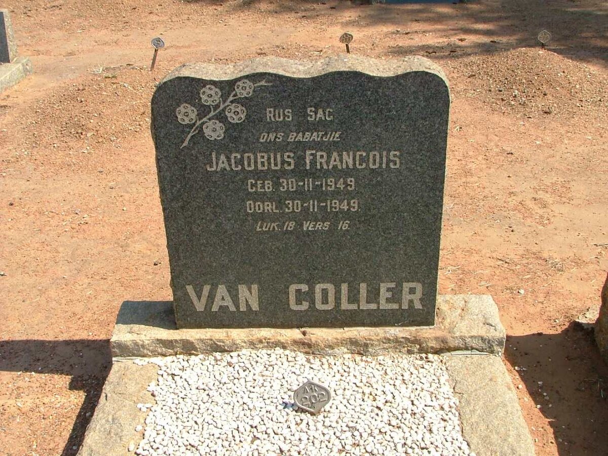 COLLER Jacobus Francois, van 1949-1949