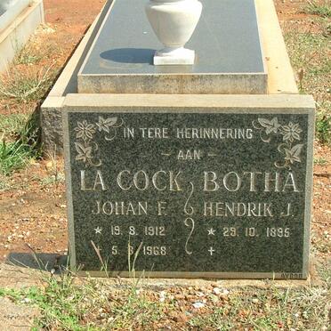 COCK Johan F., la 1912-1968 :: BOTHA Hendrik J. 1895-