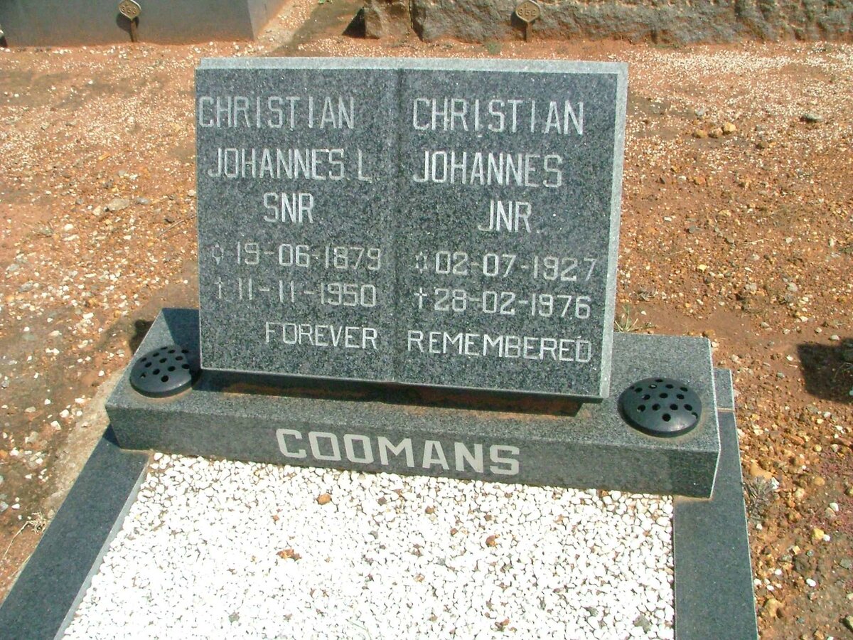 COOMANS Johannes L. 1879-1950 :: COOMANS Christian Johannes 1927-1976