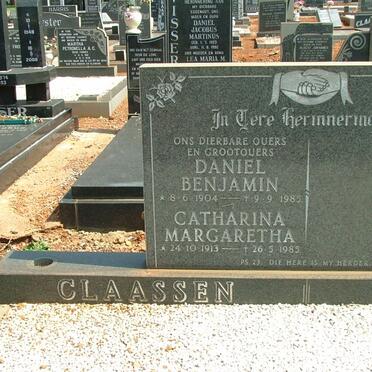 CLAASSEN Daniel Benjamin 1904-1985 &amp; Catharina Margaretha 1913-1985