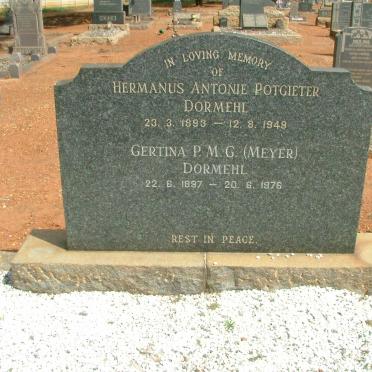 DORMEHL Hermanus Antonie Potgieter 1893-1948 &amp; Gertina P.M.G. MEYER 1897-1976