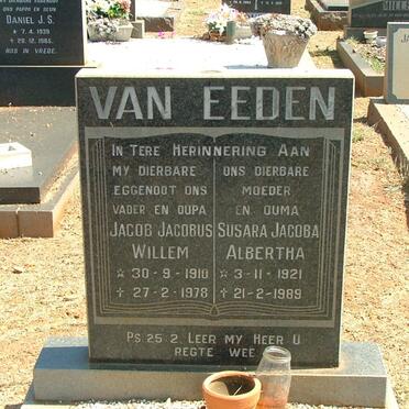 EEDEN Jacob Jacobus Willem, van 1910-1978 &amp; Susara Jacoba Albertha 1921-1989