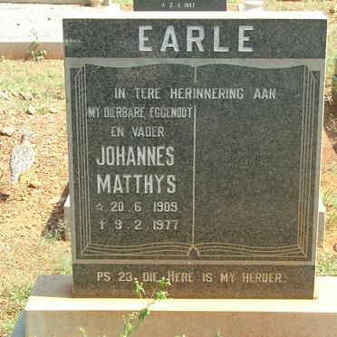 EARLE Johannes Matthys 1909-1977
