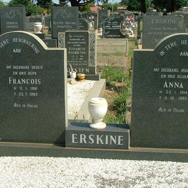 ERSKINE Francois 1916-1982 &amp; Anna 1914-1983