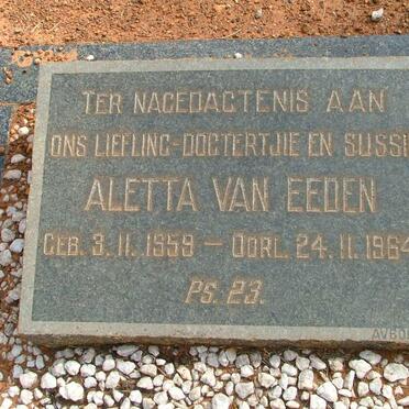 EEDEN Aletta, van 1959-1964