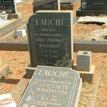 FAUCHÉ Sarel Johannes Marthinus 1913-1971 &amp; Elizabeth Magdalena 1911-1996