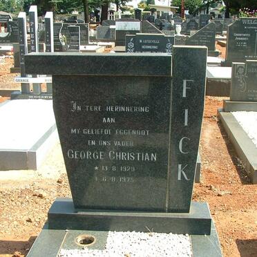 FICK George Christiaan 1929-1975
