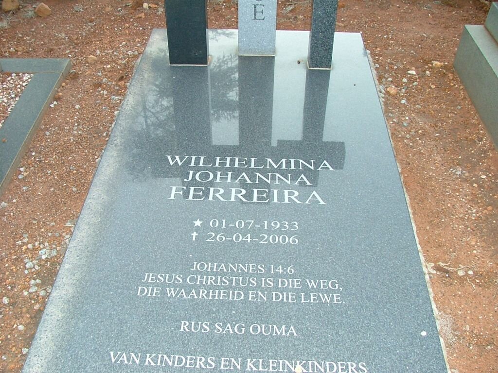 FERREIRA Wilhelmina Johanna 1933-2006
