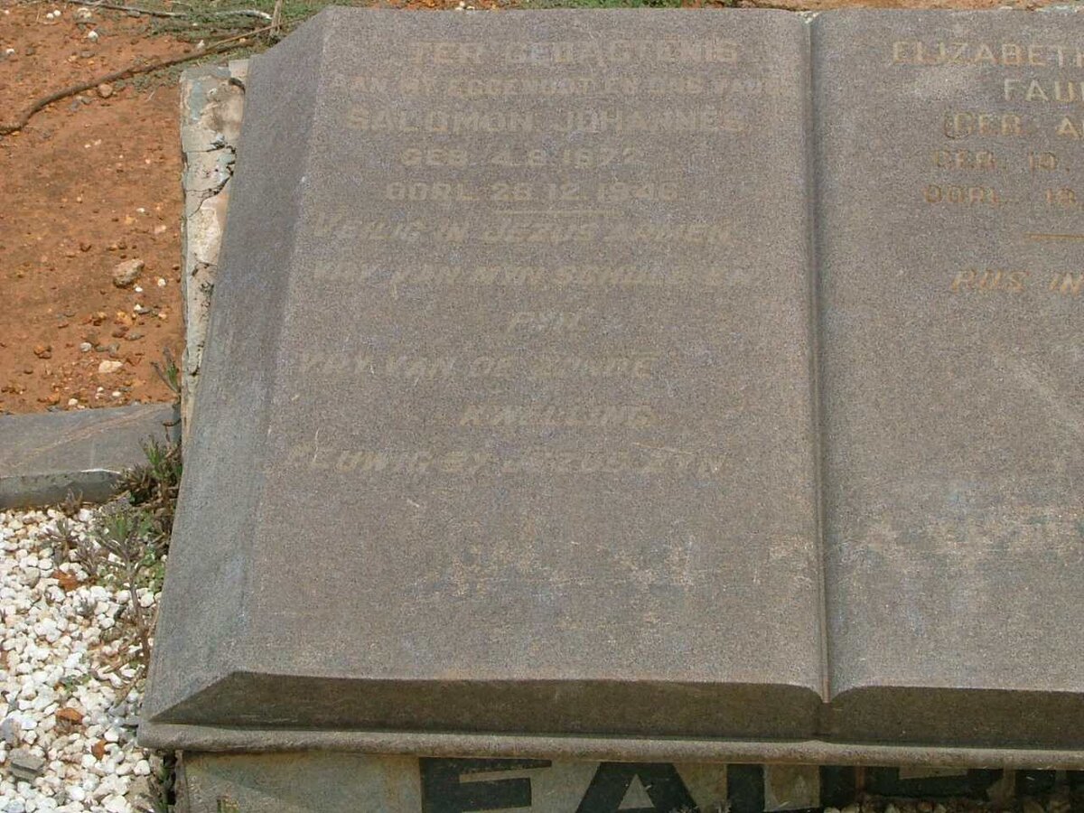 FAURIE Salomon Johannes 1872-1946 &amp; Elizabeth