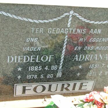 FOURIE Diedelof 1885-1978 &amp; Adriana 1891-1971