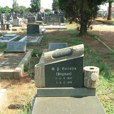 FERREIRA C.J. nee SNYMAN 1937-1976