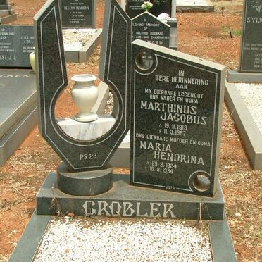 GROBLER Marthinus Jacobus 1918-1987 &amp; Maria Hendrina 1924-1994