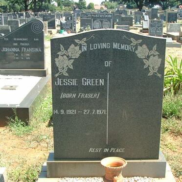 GREEN Jessie nee FRASER 1921-1971