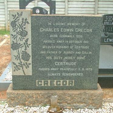 GREGOR Charles Edwin 1898-1951 &amp; Gertrude -1973