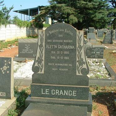 GRANGE Aletta Catharina, le 1886-1965