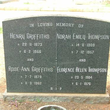 GRIFFITHS Henry 1873-1956 &amp; Rose-Ann 1879-1962