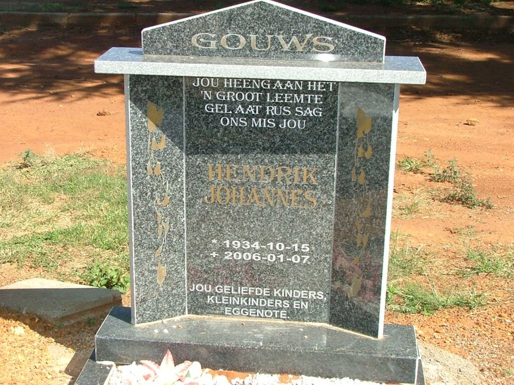 GOUWS Hendrik Johannes 1934-2006