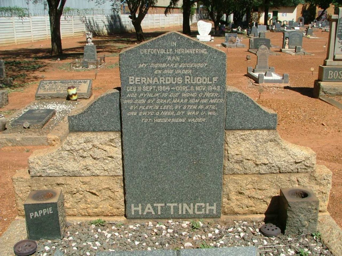 HATTINGH Bernardus Rudolf 1884-1943