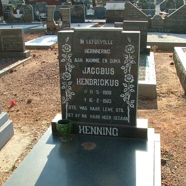 HENNING Jacobus Hendrickus 1908-1983