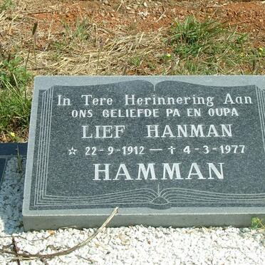 HAMMAN Lief Hanman 1912-1977