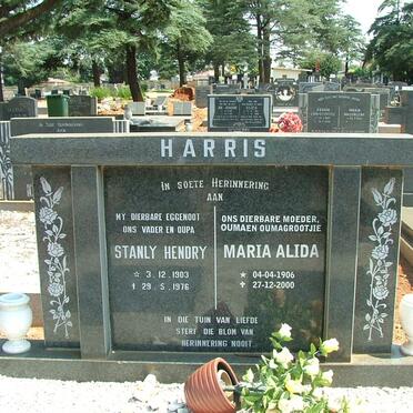 HARRIS Stanly Hendry 1903-1976 &amp; Maria Alida 1906-2000