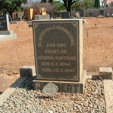 JOUBERT Jeremia Martiens 1944-1947