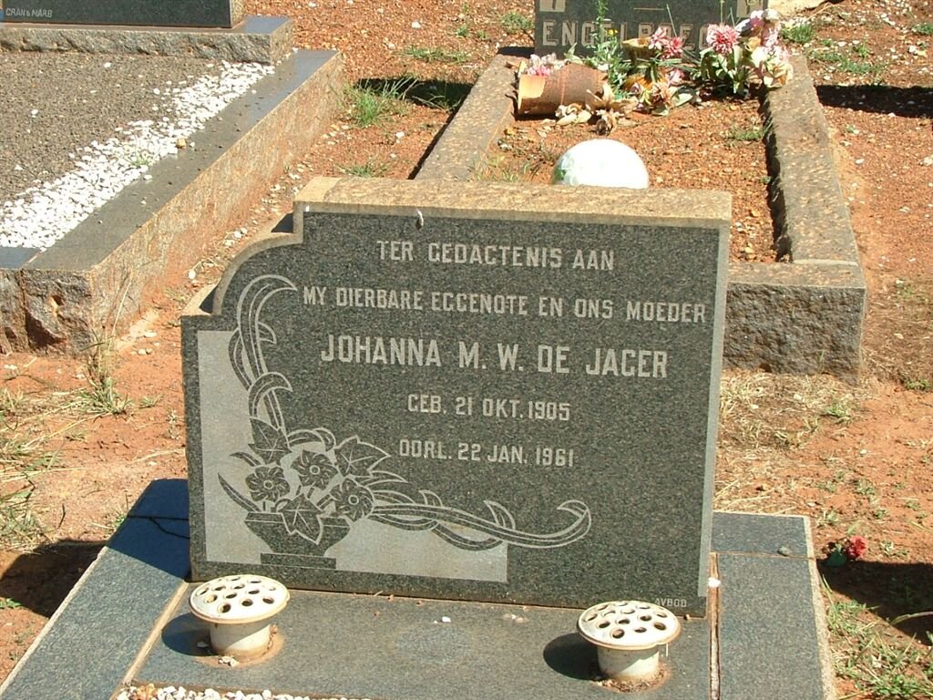 JAGER Johanna M.W., de 1905-1961